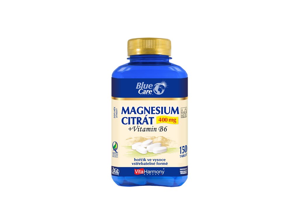 Magnesium citrát 400 mg + Vitamin B6 - 150 tbl., doplněk stravy 
