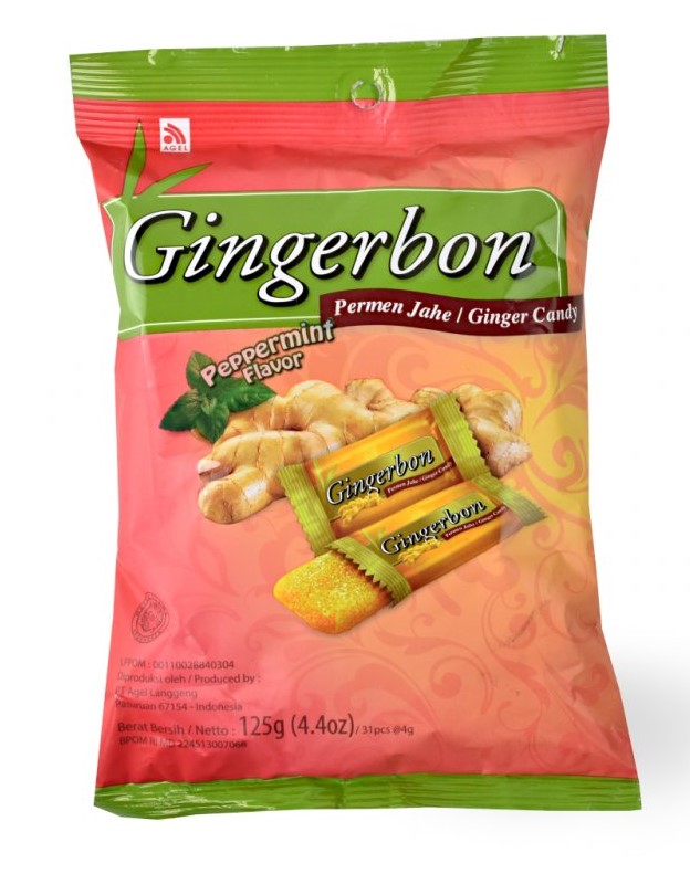 Zázvorové bonbony s mátou, 125 g Gingerbon Peppermint