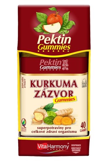 Kurkuma &amp; Zázvor Gummies, 40 gum., doplněk stravy Superpotravina pro celkové zdraví organismu